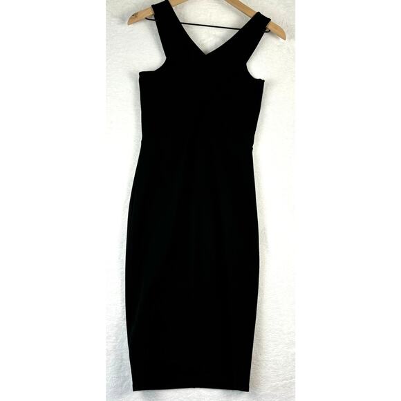 NWOT Mason Bodycon Criss Cross Cutout Dress Size Small in Black Keyhole Front - Picture 1 of 7